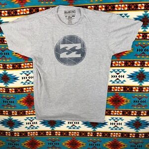 Billabong Graphic T-Shirt Organic Cotton Premium Ringspun Gray Large
